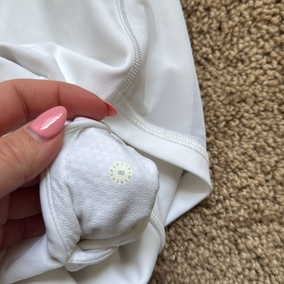Lululemon Forget The Sweat Tight 25" White Mesh Cutout - Picture 10 of 13